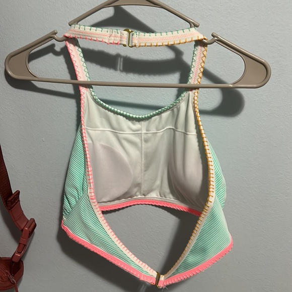 SO Teal Halter Swim Suit Too, Size Juniors Large - Picture 5 of 8